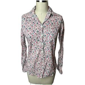 J. Crew Factory Multicolor Floral Print Button Up Long Sleeve Shirt Women's XS